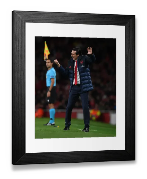 Framed Print : Unai Emery Leads Arsenal in Europa League Clash Against Standard Liege