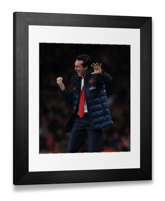Framed Print : Unai Emery Leads Arsenal in Europa League Battle against Standard Liege Framed Print : Unai Emery Leads Arsenal in Europa League Battle against Standard Liege