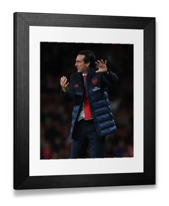 Framed Print : Unai Emery Leads Arsenal in Europa League Clash against Standard Liege Framed Print : Unai Emery Leads Arsenal in Europa League Clash against Standard Liege
