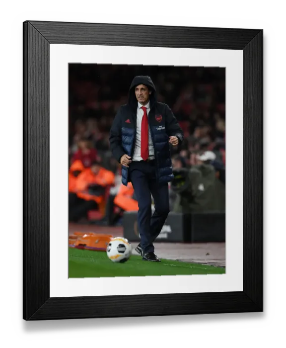 Framed Print : Unai Emery Guides Arsenal in Europa League Battle Against Standard Liege Framed Print : Unai Emery Guides Arsenal in Europa League Battle Against Standard Liege