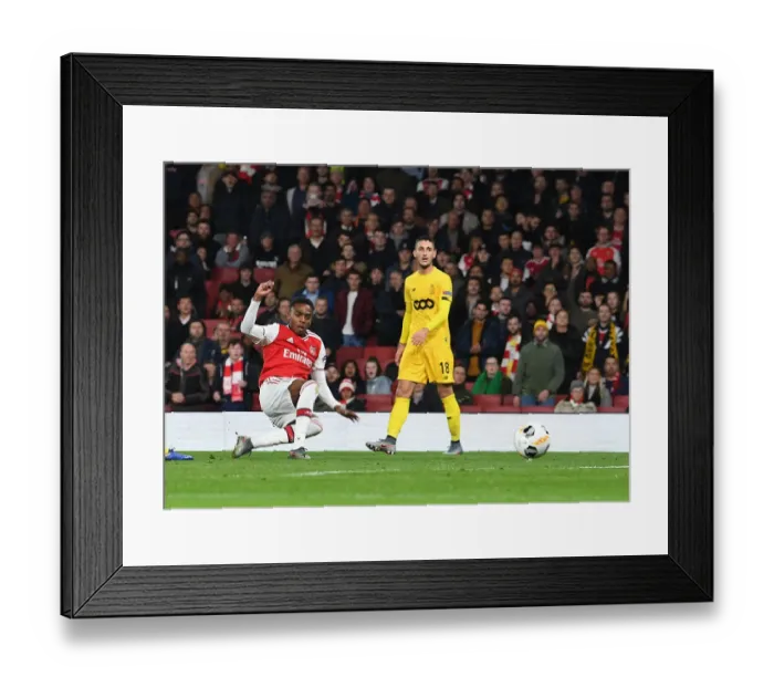 Framed Print : Joe Willock's Hat-Trick: Arsenal's Europa League Victory over Standard Liege
