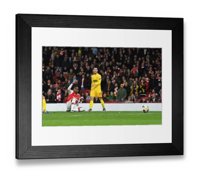 Framed Print : Joe Willock's Hat-Trick: Arsenal's Europa League Victory over Standard Liege