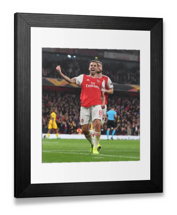 Framed Print : Dani Ceballos Scores Arsenal's Fourth Goal: Europa League Victory over Standard Liege