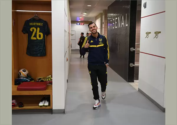 Arsenal FC: Dani Ceballos in the Changing Room before Arsenal v Standard Liege, UEFA Europa League 2019-20