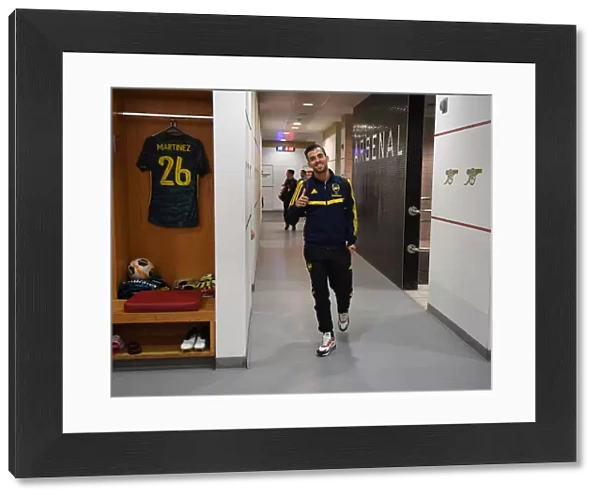 Arsenal FC: Dani Ceballos in the Changing Room before Arsenal v Standard Liege, UEFA Europa League 2019-20