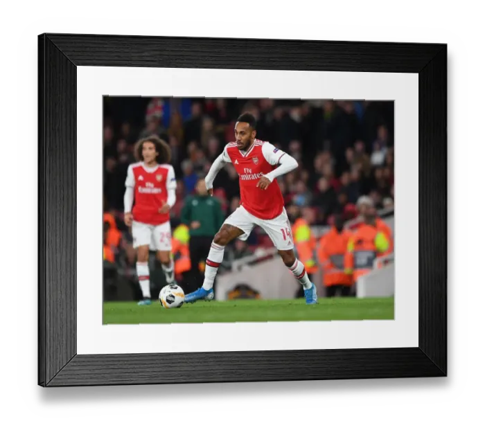 Framed Print : Arsenal's Aubameyang Shines in Europa League: Arsenal vs. Standard Liege Framed Print : Arsenal's Aubameyang Shines in Europa League: Arsenal vs. Standard Liege