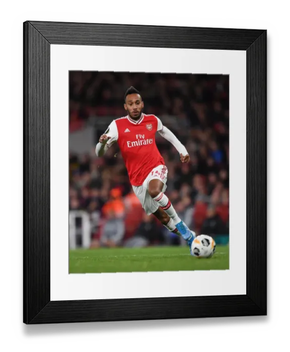 Framed Print : Arsenal's Aubameyang Shines in Europa League Clash Against Standard Liege Framed Print : Arsenal's Aubameyang Shines in Europa League Clash Against Standard Liege