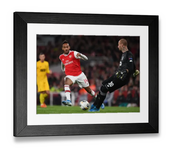 Framed Print : Aubameyang Shines: Arsenal's Europa League Triumph over Standard Liege Framed Print : Aubameyang Shines: Arsenal's Europa League Triumph over Standard Liege