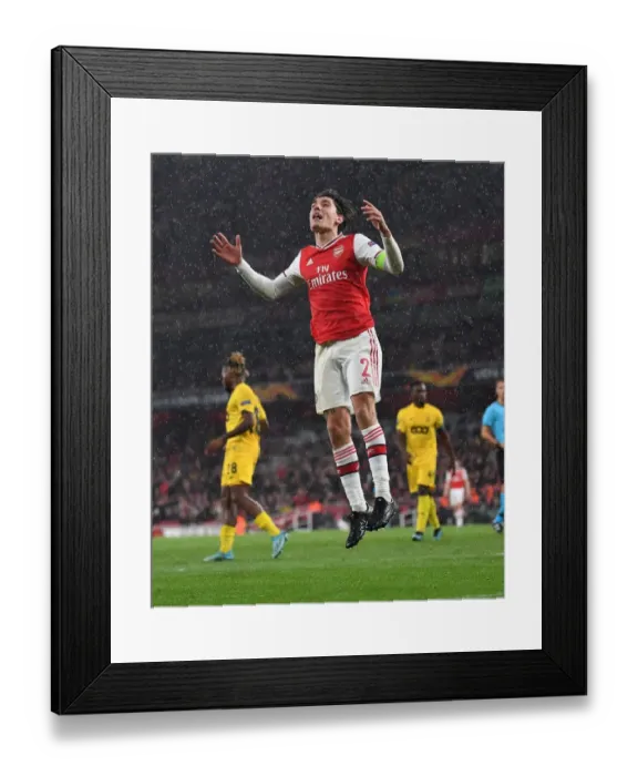 Framed Print : Hector Bellerin in Action: Arsenal vs. Standard Liege, Europa League 2019-20