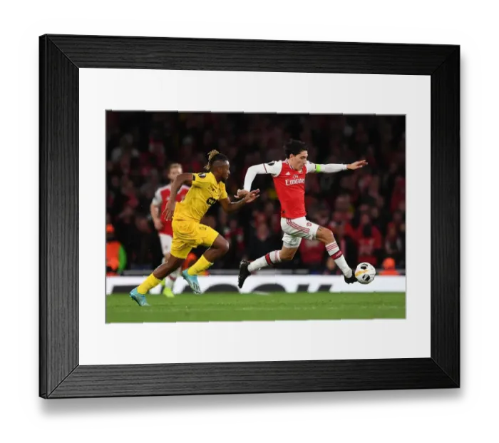 Framed Print : Arsenal's Bellerin Clashes with Bastien in Europa League Showdown Framed Print : Arsenal's Bellerin Clashes with Bastien in Europa League Showdown