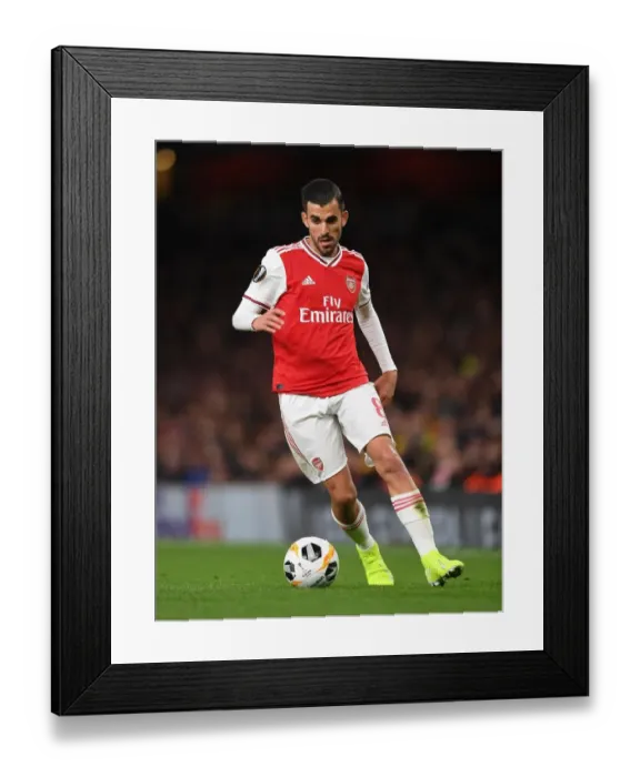 Framed Print : Dani Ceballos in Action: Arsenal vs. Standard Liege, Europa League 2019-20