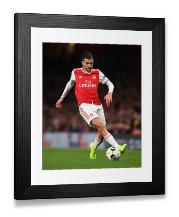 Framed Print : Dani Ceballos in Action: Arsenal vs. Standard Liege, Europa League 2019-20