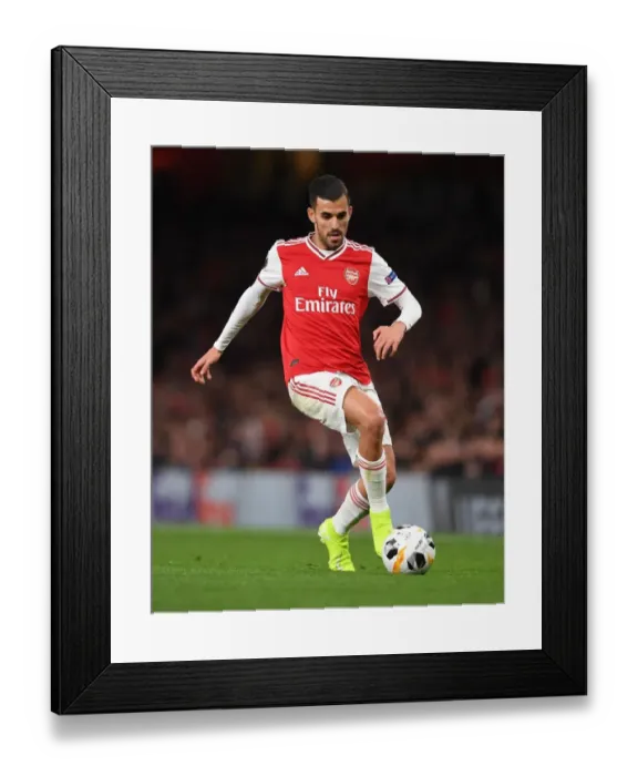 Framed Print : Arsenal's Dani Ceballos in Action during Europa League Match against Standard Liege at Emirates Stadium