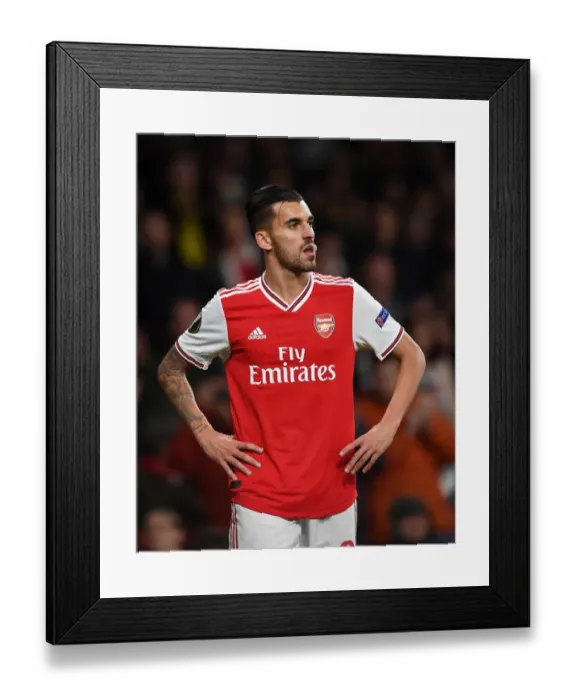 Framed Print : Arsenal's Dani Ceballos in Action against Standard Liege in Europa League Group Stage (2019-20)