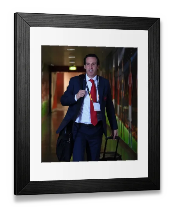 Framed Print : Unai Emery Leads Arsenal in Europa League Clash against Standard Liege Framed Print : Unai Emery Leads Arsenal in Europa League Clash against Standard Liege