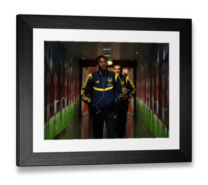 Framed Print : Arsenal FC vs Standard Liege: Ainsley Maitland-Niles Pre-Match at Emirates Stadium (UEFA Europa League 2019-20)