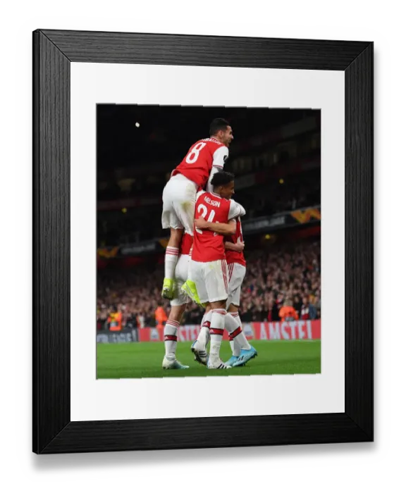 Framed Print : Arsenal's Martinelli Scores First Goal: Arsenal FC vs. Standard Liege, UEFA Europa League 2019-20