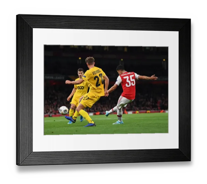 Framed Print : Arsenal's Martinelli Scores Second in Europa League Victory over Standard Liege