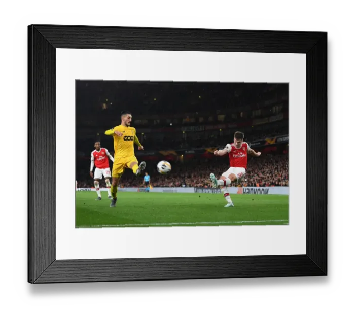 Framed Print : Arsenal's Kieran Tierney Faces Off Against Standard Liege's Aleksandar Beljevic in Europa League Clash Framed Print : Arsenal's Kieran Tierney Faces Off Against Standard Liege's Aleksandar Beljevic in Europa League Clash
