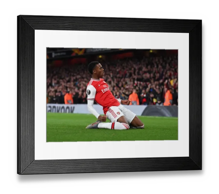 Framed Print : Joe Willock's Hat-Trick: Arsenal's Europa League Triumph over Standard Liege Framed Print : Joe Willock's Hat-Trick: Arsenal's Europa League Triumph over Standard Liege