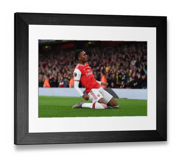 Framed Print : Joe Willock's Hat-Trick: Arsenal's Europa League Victory over Standard Liege