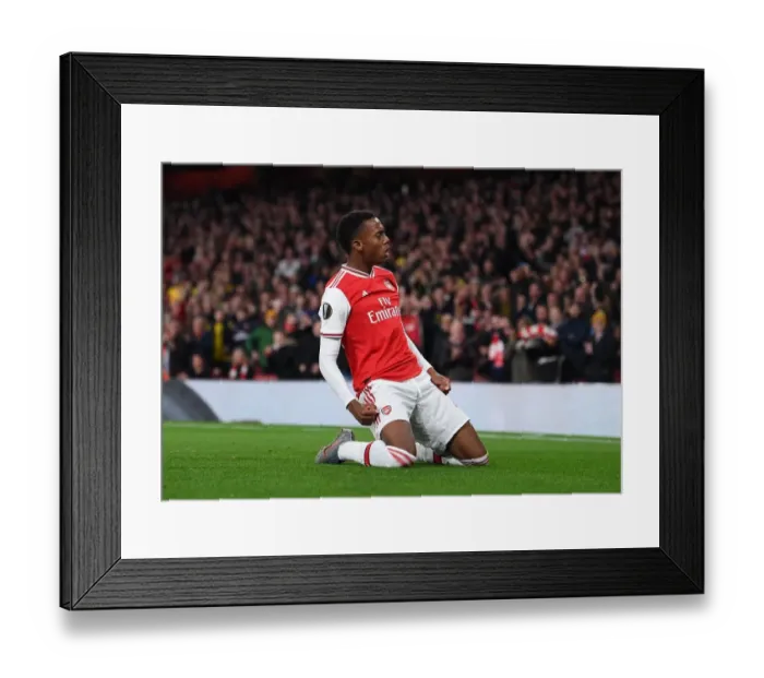 Framed Print : Joe Willock's Hat-Trick: Arsenal's Europa League Triumph over Standard Liege Framed Print : Joe Willock's Hat-Trick: Arsenal's Europa League Triumph over Standard Liege