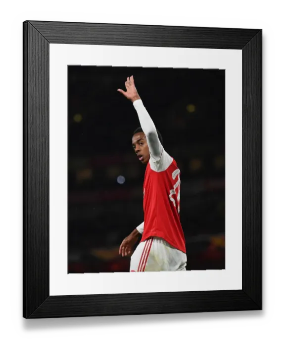 Framed Print : Arsenal's Joe Willock Scores Hat-Trick: Crushing Standard Liege in Europa League at Emirates Stadium Framed Print : Arsenal's Joe Willock Scores Hat-Trick: Crushing Standard Liege in Europa League at Emirates Stadium