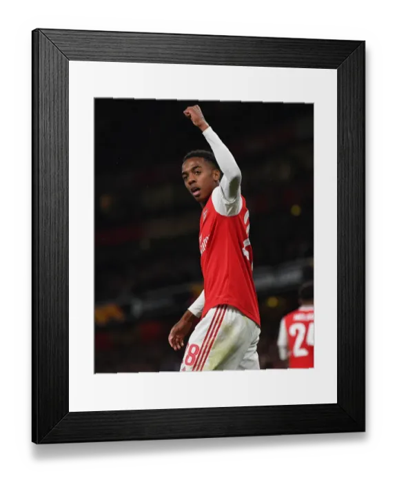 Framed Print : Arsenal's Joe Willock Scores Hat-Trick: Europa League Victory over Standard Liege