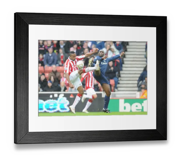 Framed Print : Sol Campbell (Arsenal) Ricardo Fuller (Stoke). Stoke City 3: 1 Arsenal, FA Cup 4th round