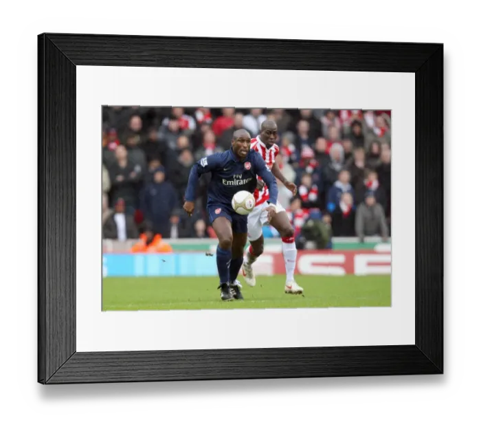 Framed Print : Sol Campbell vs. Mamady Sidibe: A FA Cup Battle at Britannia Stadium (3:1 in favor of Stoke) Framed Print : Sol Campbell vs. Mamady Sidibe: A FA Cup Battle at Britannia Stadium (3:1 in favor of Stoke)