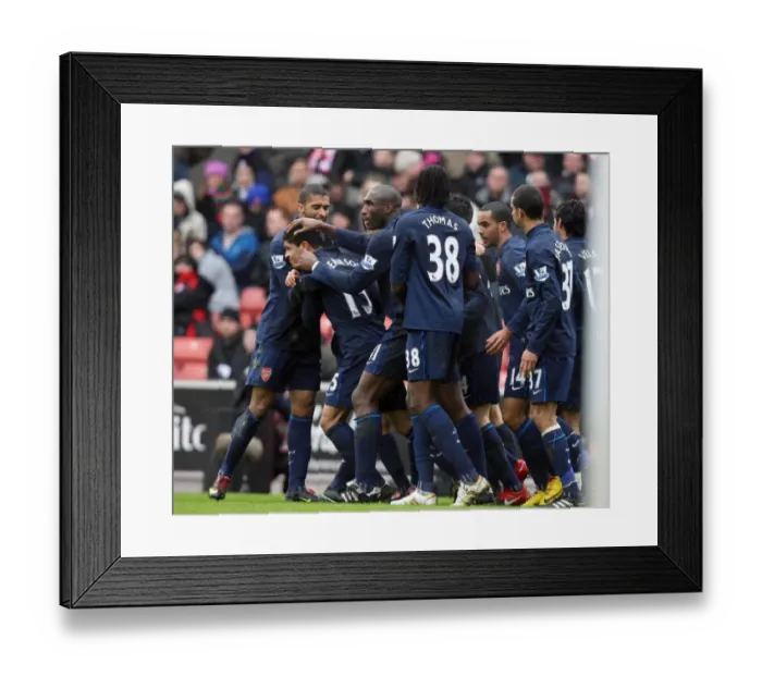 Framed Print : Denilson celebrates scoring Arsenals goal with Armand Traore and Sol Campbell Framed Print : Denilson celebrates scoring Arsenals goal with Armand Traore and Sol Campbell