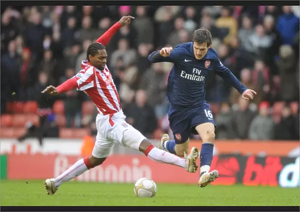 Aaron Ramsey (Arsenal) Salif Diao (Stoke). Stoke City 3: 1 Arsenal, FA Cup 4th round