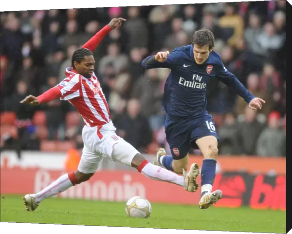 Aaron Ramsey (Arsenal) Salif Diao (Stoke). Stoke City 3: 1 Arsenal, FA Cup 4th round