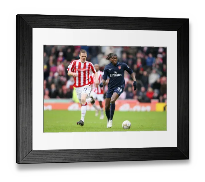 Framed Print : Jay Emmanuel-Thomas (Arsenal) Ryan Shawcross (Stoke). Stoke City 3: 1 Arsenal
