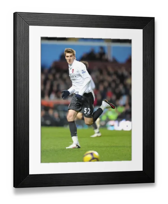 Framed Print : Nicklas Bendtner (Arsenal). Aston Villa 0: 0 Arsenal. Barclays Premier League Framed Print : Nicklas Bendtner (Arsenal). Aston Villa 0: 0 Arsenal. Barclays Premier League