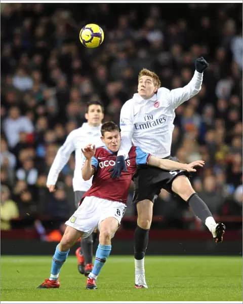 Nicklas Bendtner (Arsenal) James Milner (Villa). Aston Villa 0: 0 Arsenal