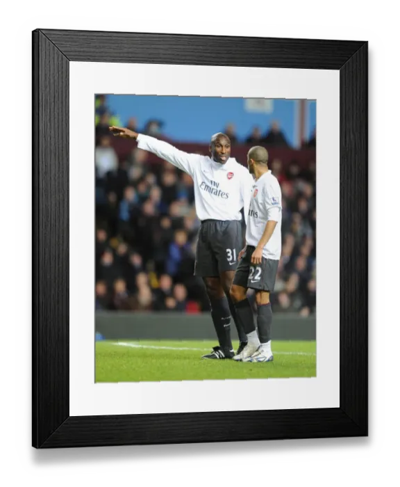 Framed Print : Sol Campbell and Gael Clichy (Arsenal). Aston Villa 0: 0 Arsenal. Barclays Premier League Framed Print : Sol Campbell and Gael Clichy (Arsenal). Aston Villa 0: 0 Arsenal. Barclays Premier League