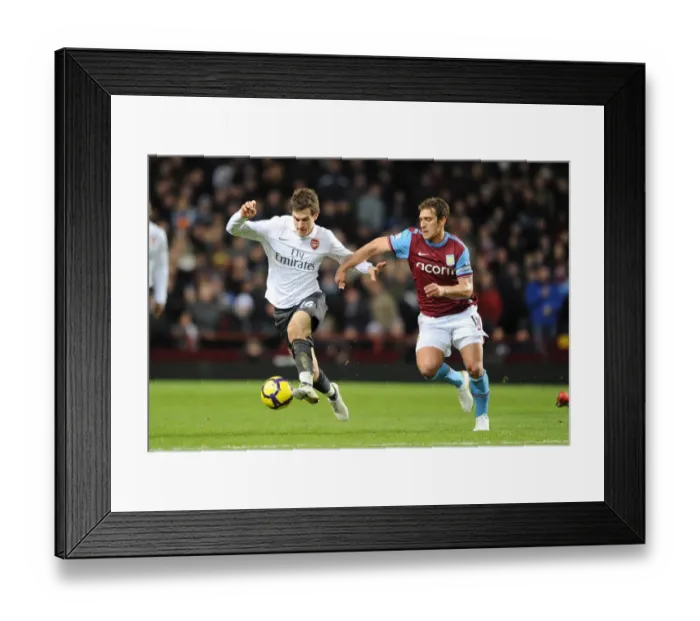 Framed Print : Aaron Ramsey (Arsenal) Stiliyan Petrov (Villa). Aston Villa 0: 0 Arsenal