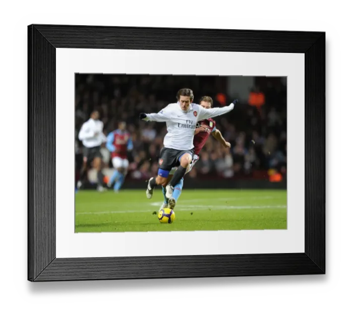 Framed Print : Rosicky vs. Petrov: A Battle of Midfield Masters at Villa Park (Barclays Premier League, 2010)
