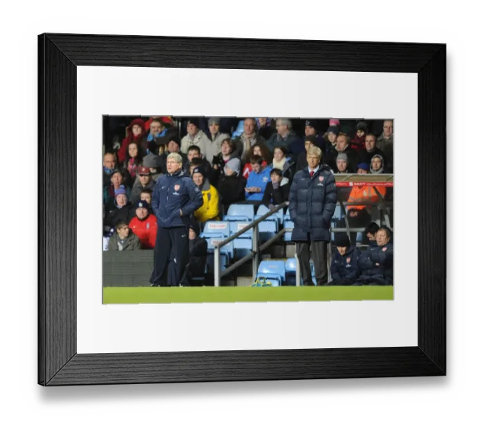Framed Print : Arsene Wenger the Arsenal Manager and his Assistant Pat Rice. Aston Villa 0: 0 Arsenal Framed Print : Arsene Wenger the Arsenal Manager and his Assistant Pat Rice. Aston Villa 0: 0 Arsenal