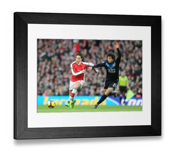 Framed Print : Samir Nasri (Arsenal) Rafael (Man United). Arsenal 1: 3 Manchester United