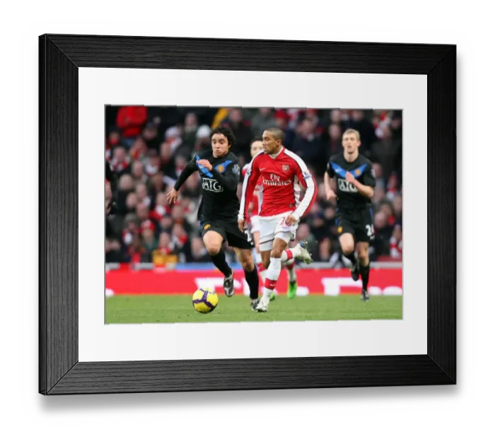 Framed Print : Gael Clichy (Arsenal) Rafael Da Silva (Man Utd). Arsenal 1: 3 Manchester United