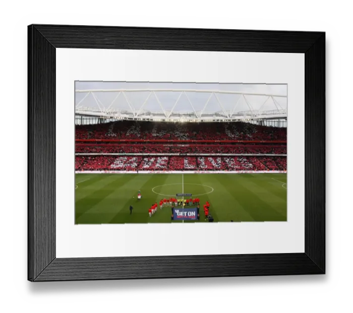 Framed Print : Arsenal vs Manchester United: Nike Lace Up Save Lives Campaign, 31 / 1 / 10. Barclays Premier League. Arsenal 1:3 Manchester United