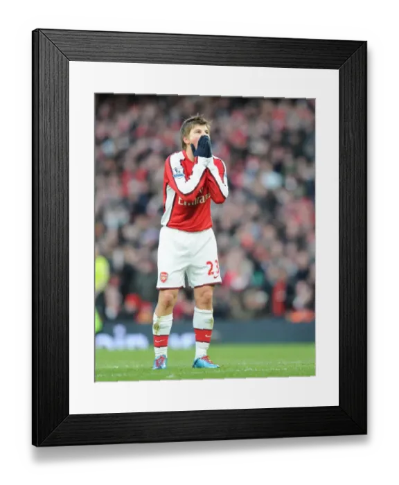 Framed Print : Arsenal's Andrey Arshavin Faces Manchester United in Arsenal 1:3 Premier League Defeat, Emirates Stadium, 2010