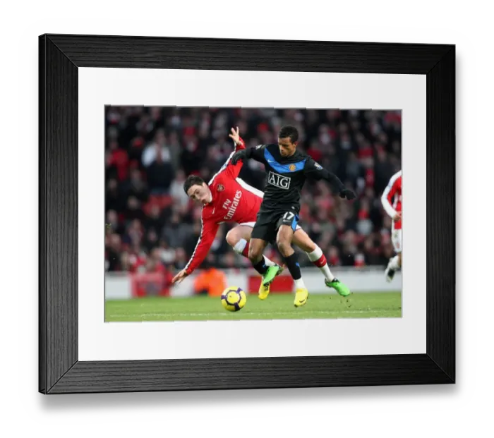 Framed Print : Sami Nasri (Arsenal) Nani (Man Utd). Arsenal 1: 3 Manchester United. Barclays Premier League