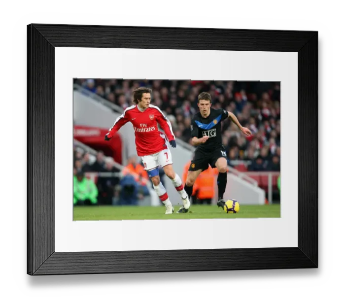 Framed Print : Tomas Rosicky (Arsenal) Michael Carrick (Man Utd). Arsenal 1: 3 Manchester United Framed Print : Tomas Rosicky (Arsenal) Michael Carrick (Man Utd). Arsenal 1: 3 Manchester United