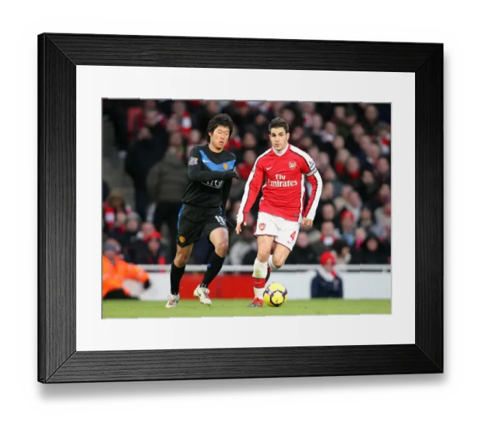 Framed Print : Cesc Fabregas (Arsenal) Ji-Sung Park (Man Utd). Arsenal 1: 3 Manchester United