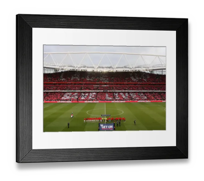 Framed Print : Fans hold up cards as part of Nikes Lace Up Save lives charity capaign Framed Print : Fans hold up cards as part of Nikes Lace Up Save lives charity capaign