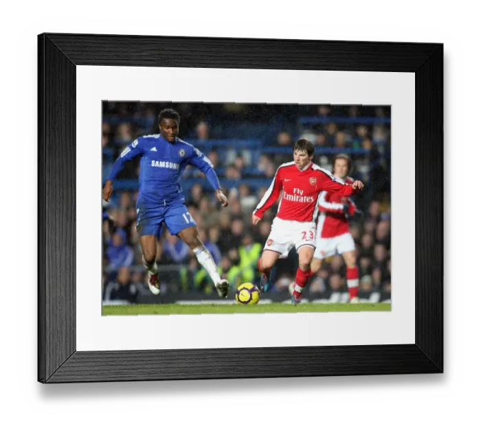 Framed Print : Andrey Arshavin (Arsenal) Jon Mikel Obi (Chelsea). Chelsea 2: 0 Arsenal