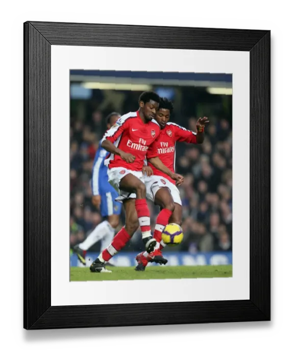 Framed Print : Abou Diaby and Alex Song (Arsenal). Chelsea 2: 0 Arsenal. Barclays Premier League Framed Print : Abou Diaby and Alex Song (Arsenal). Chelsea 2: 0 Arsenal. Barclays Premier League